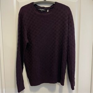 Karl Lagerfeld Men's Dark Purple Crewneck Sweater